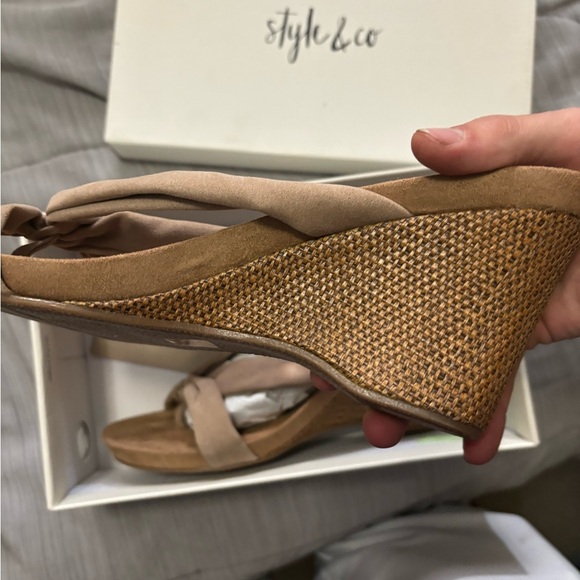 Style & Co Women’s Chickaaf Taupe MC Size 9.5M 2020 Brown Heels NEW - Picture 7 of 16